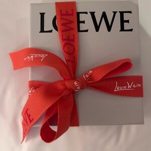Small Loewe Box with Bold Red Ribbon
